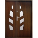 Drzwi drewniane zewnętrzne model P9+dostawka stała szklona