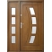 Drzwi drewniane zewnętrzne model P28+dostawki stałe szklone w ościeżnicy +naświetlenie górne 